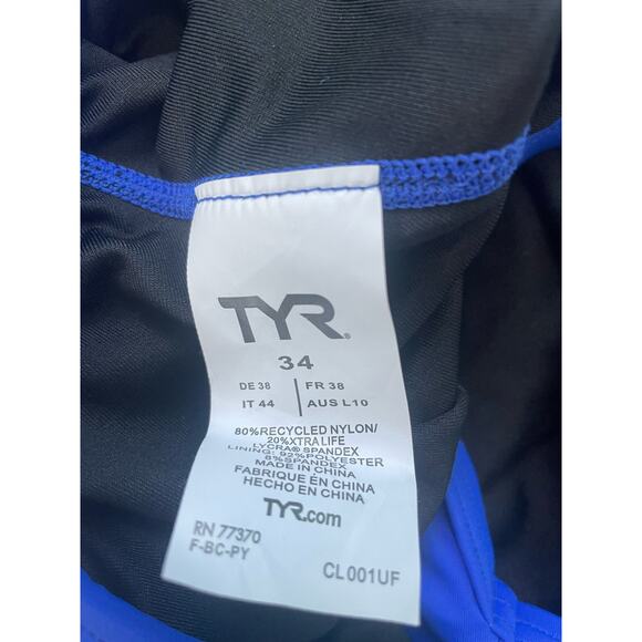 TYR Women's Tyreco Solid Diamondback Swimsuit Royal Blue Size 34 One Piece NEW - Picture 8 of 9